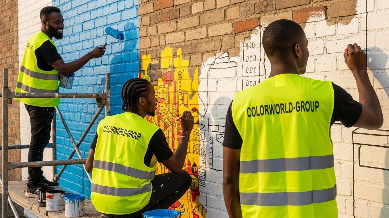 Professional painter working